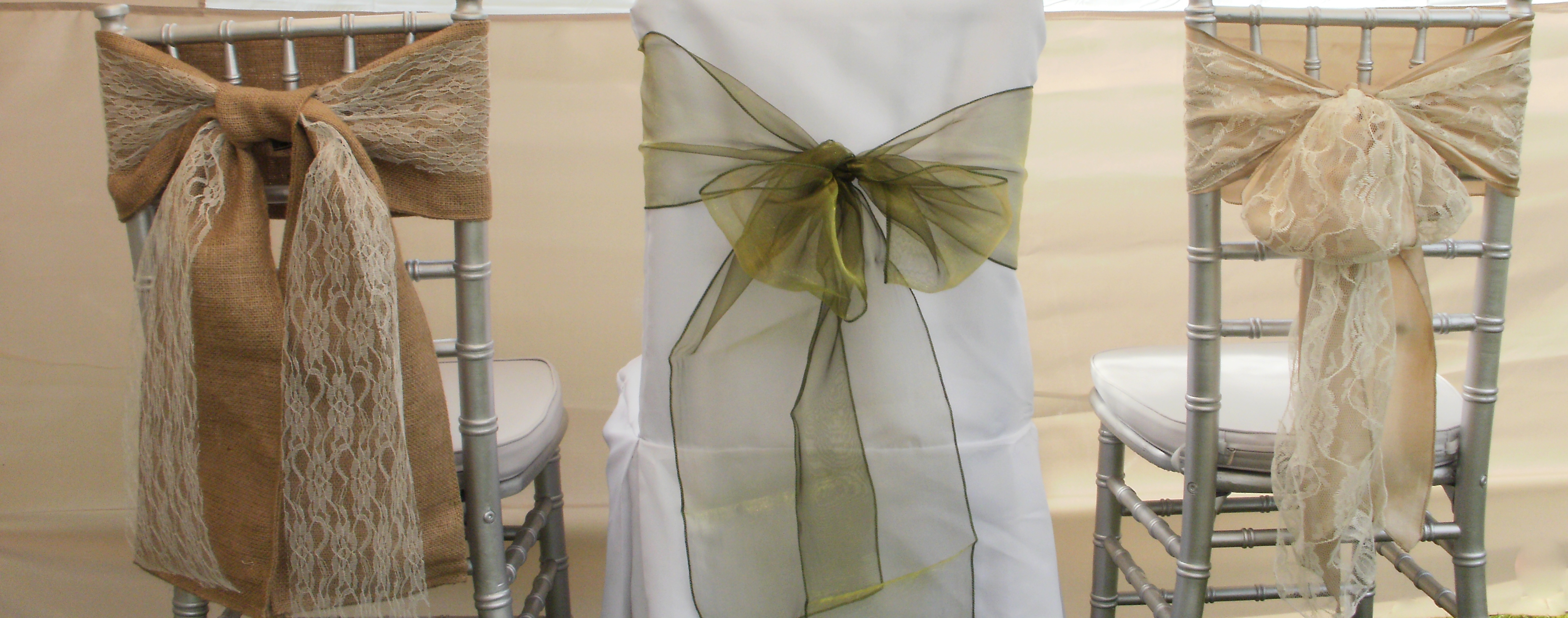 Chair cover & sashes - Something Borrowed Hire